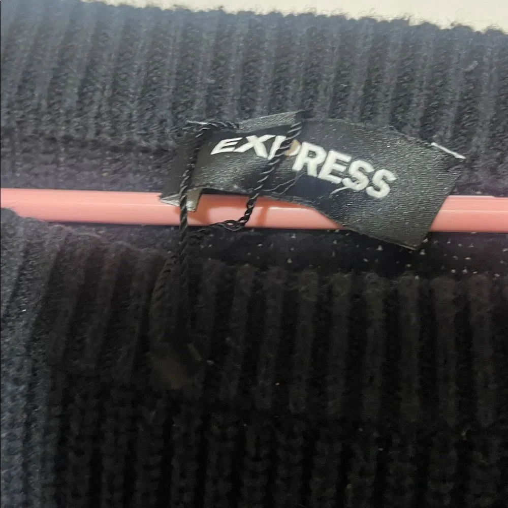 Express Black Sweater with Bold Lettering extra small